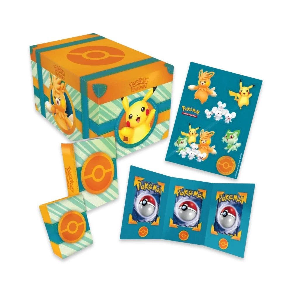 Pokemon TCG Paldea Adventure Chest Storage Case, Stickers & Display Case,