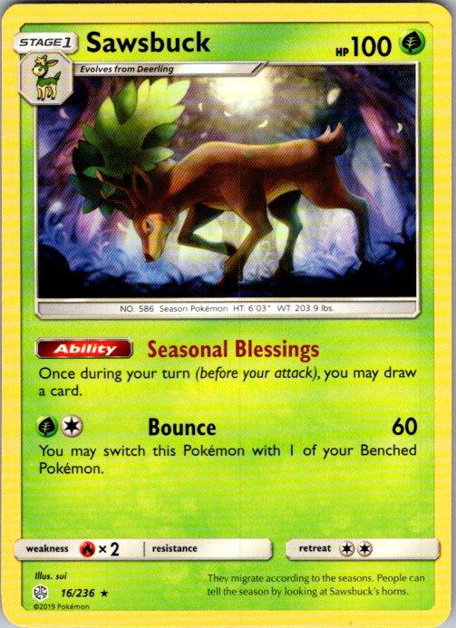 Sawsbuck - 16/236 (Prerelease Kit Exclusive)