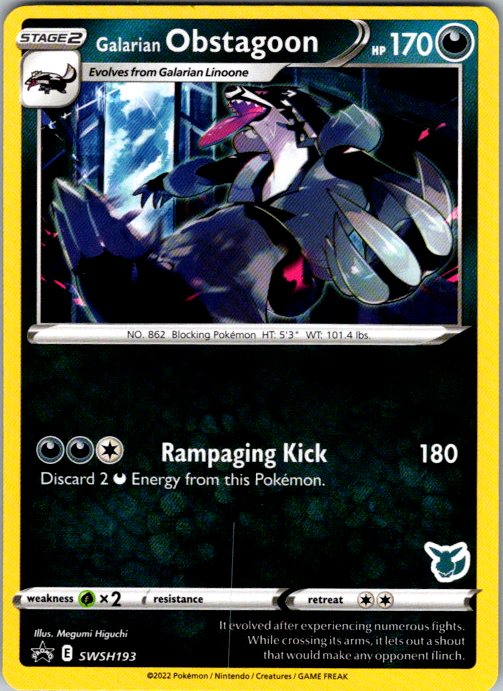 Galarian Obstagoon - SWSH193 (Eevee Stamped)