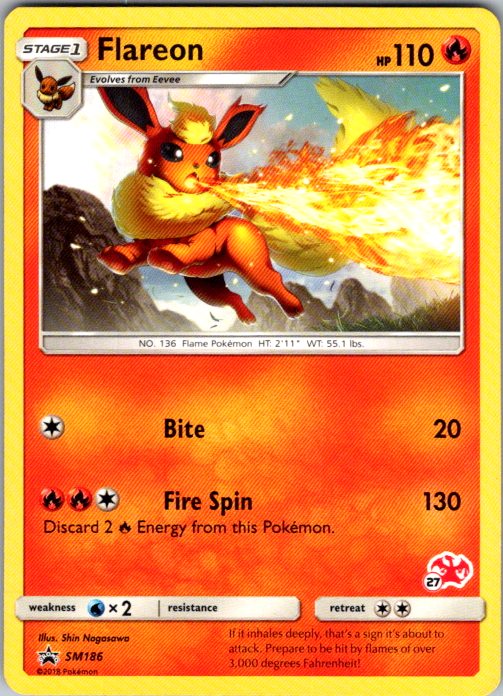 Flareon - SM186 (#27 Charizard Stamped)