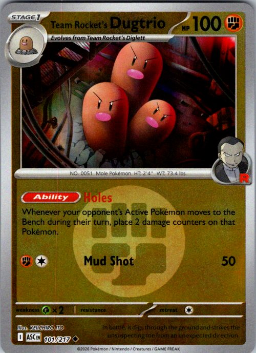 Team Rocket's Dugtrio - 101/217 (Energy Symbol Pattern)