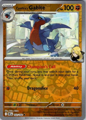 Cynthia's Gabite