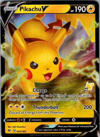 Pikachu V - 043/185 (#60 Pikachu Stamped)