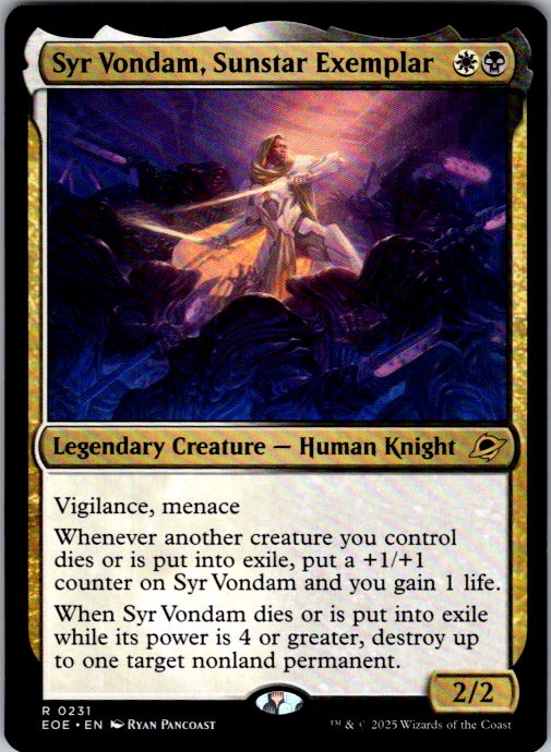 Syr Vondam, Sunstar Exemplar